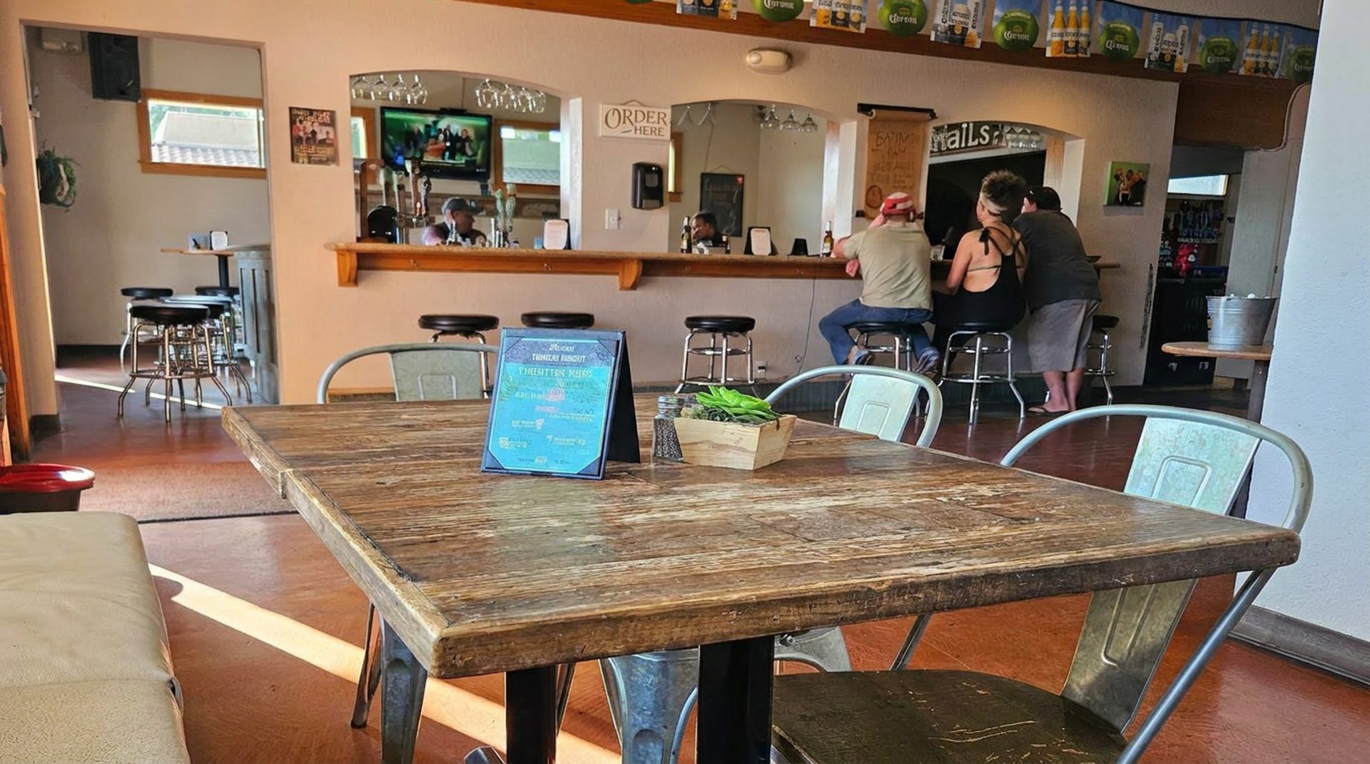 The bar and patio